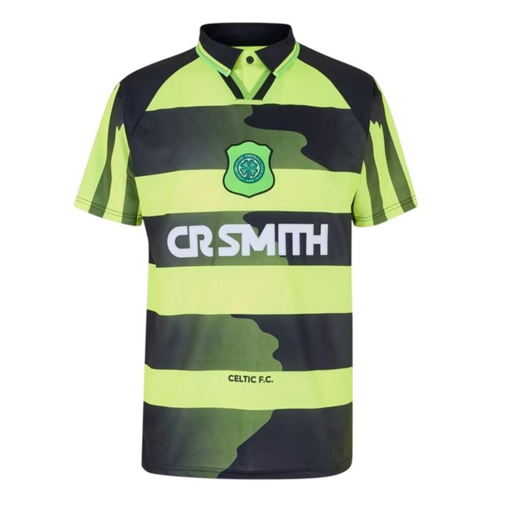 Celtic FC Mens Regular Short-Sleeved Football Shirt / Black/Yellow